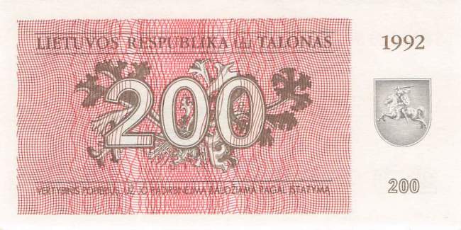 Litauen p43 200 Talonas 1992